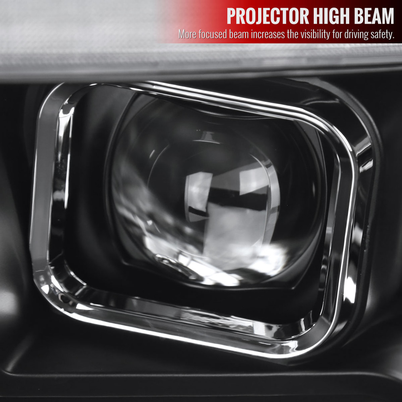 2009-2018 Dodge RAM 1500 / 2019-2021 RAM Classic / 2010-2018 RAM 2500 3500  Switchback Sequential Projector Headlights (Matte Black Housing/Clear Lens)  - Spec-D Tuning