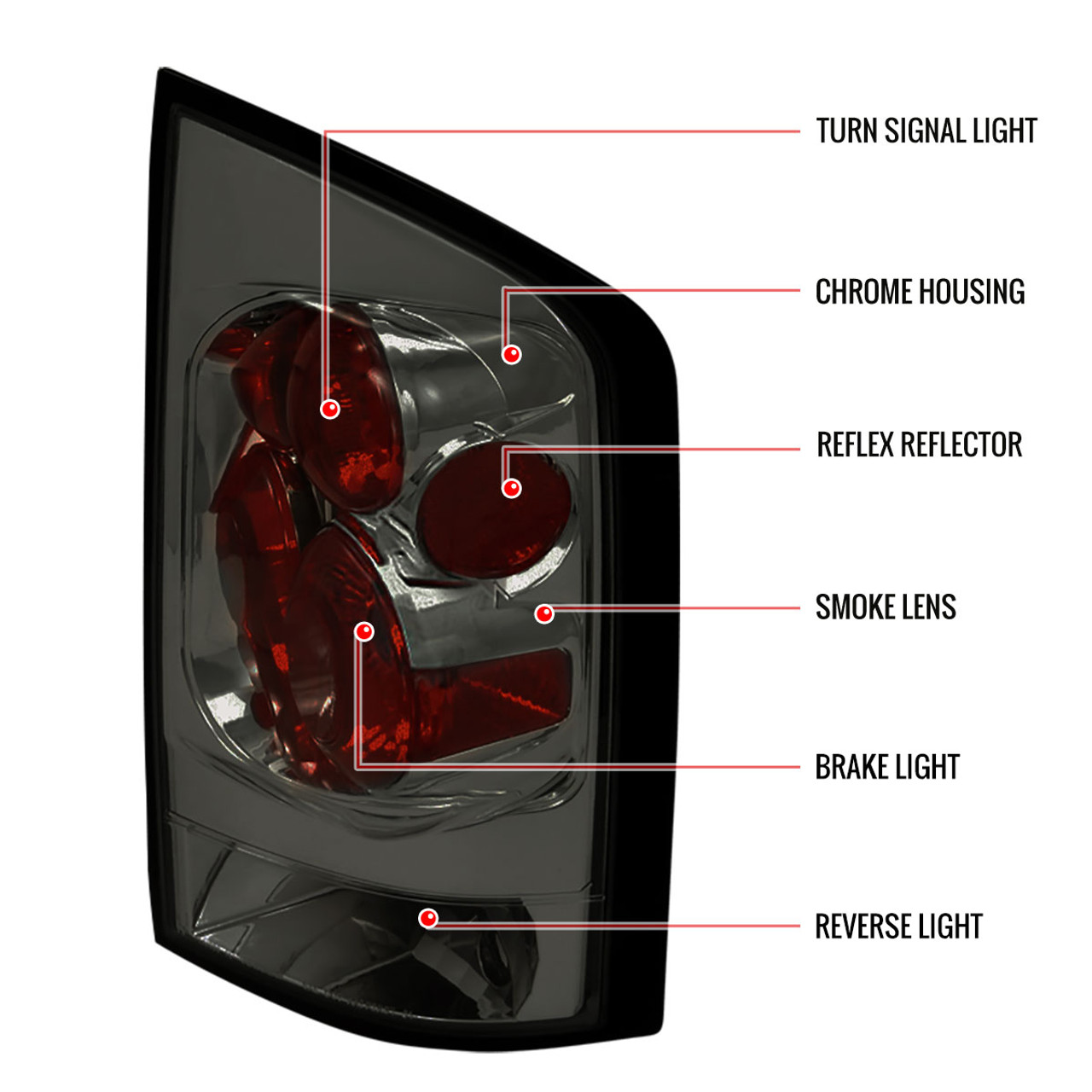 2005-2015 Nissan Armada Tail Lights (Chrome Housing/Smoke Lens