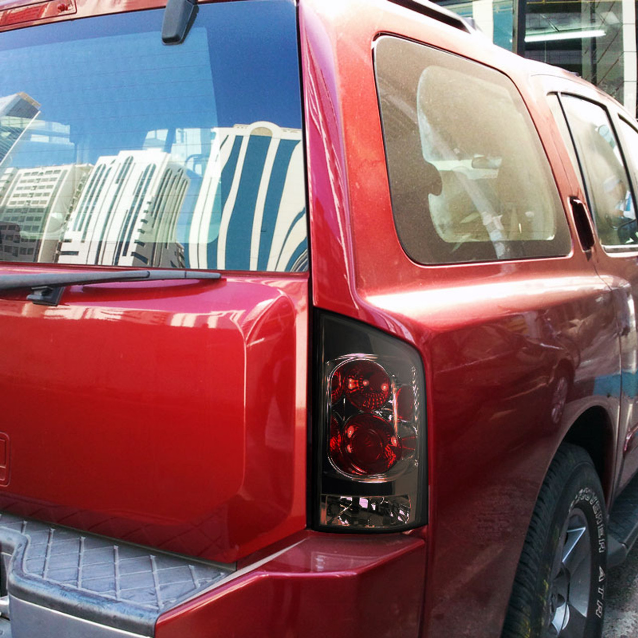 2005 2015 Nissan Armada Tail Lights Chrome Housing Smoke Lens