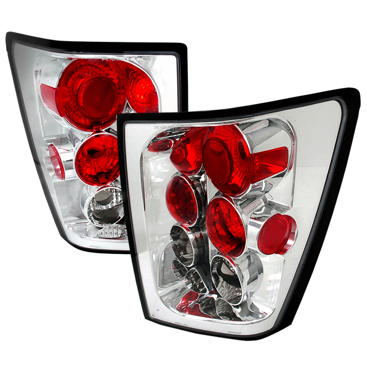 2005-2006 Jeep Grand Cherokee Tail Lights (Chrome Housing/Clear