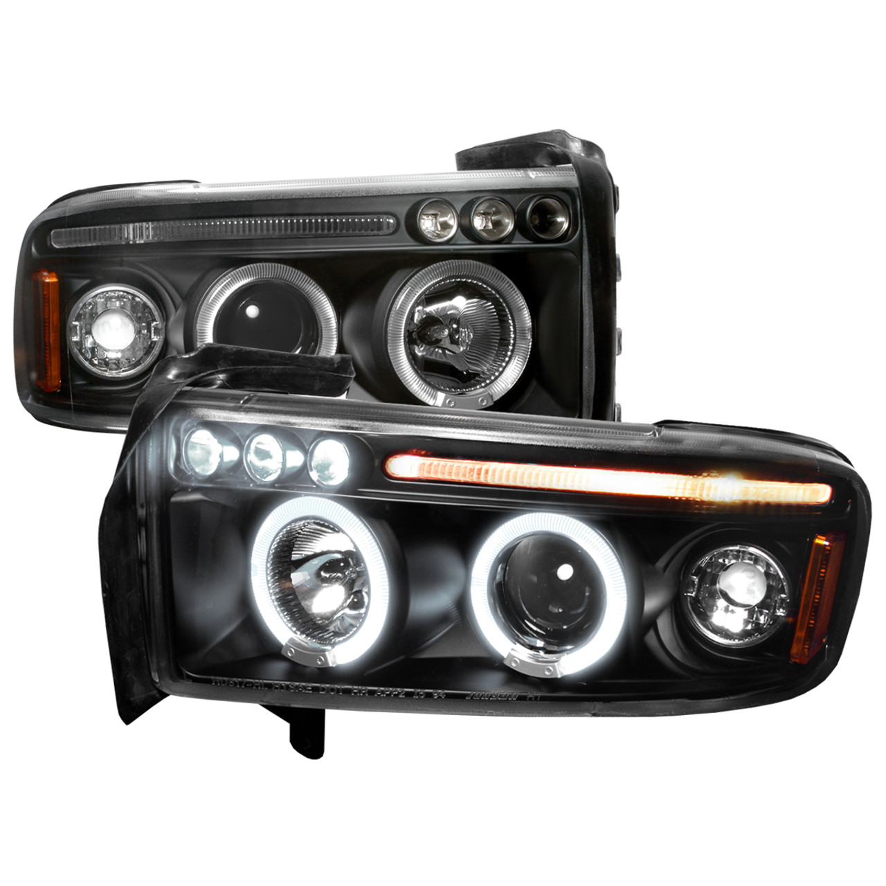 1994-2001 Dodge RAM Dual Halo Projector Headlights (Matte Black