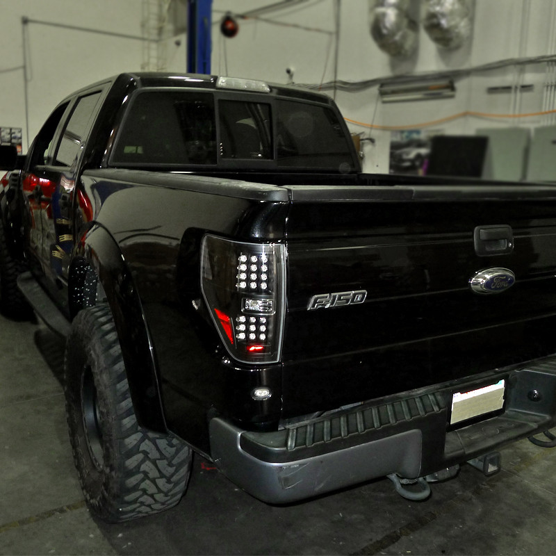 2009-2014 Ford F-150 LED Tail Lights (Matte Black Housing/Clear