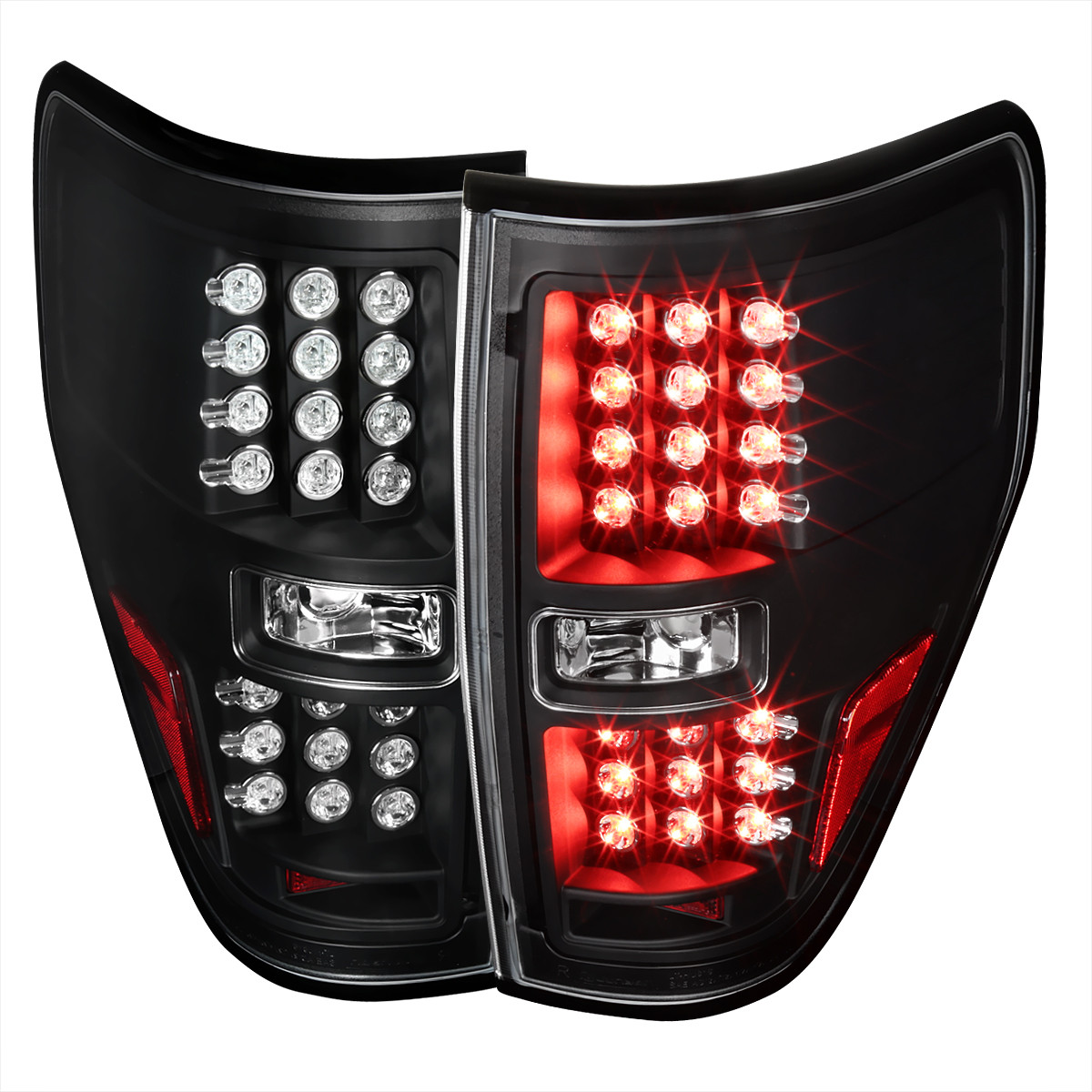 2009-2014 Ford F-150 LED Tail Lights (Matte Black Housing/Clear