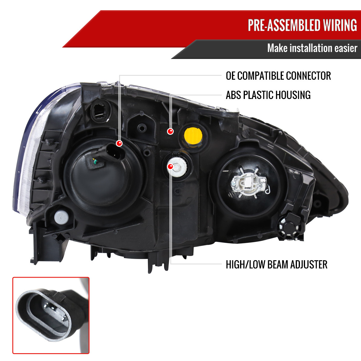 2002-2004 Acura RSX Retro Style Projector Headlights w/ Amber