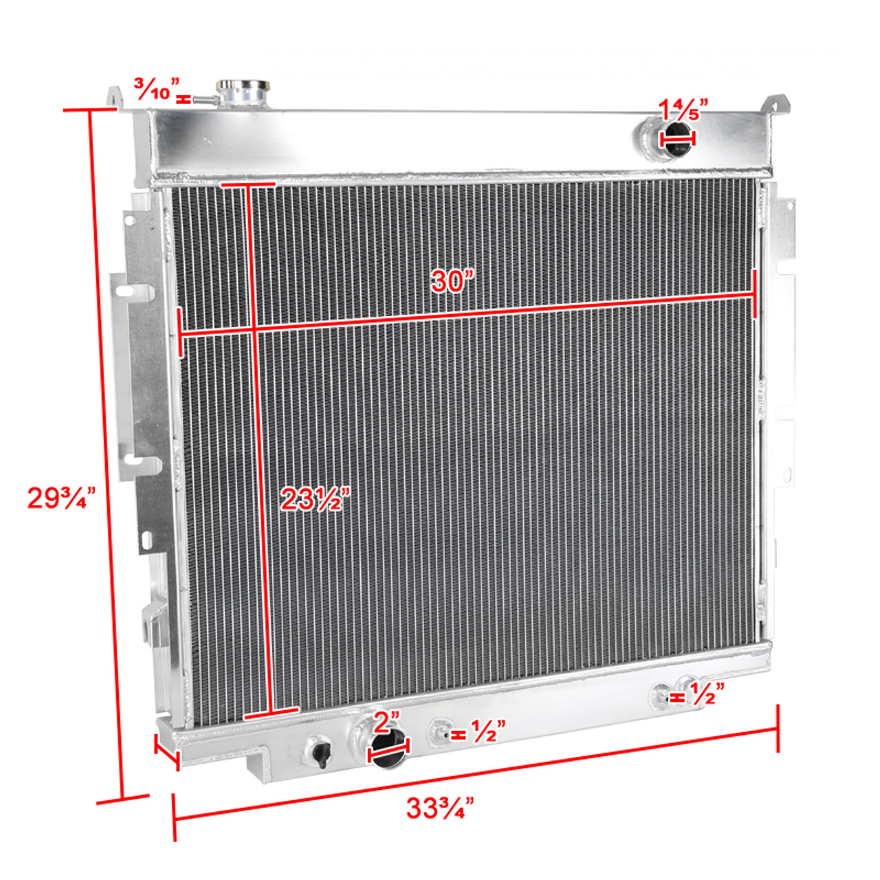 1983-1994 Ford F-150/F-250/F-350/F59 Aluminum 3-Row Performance Radiator -  Spec-D Tuning