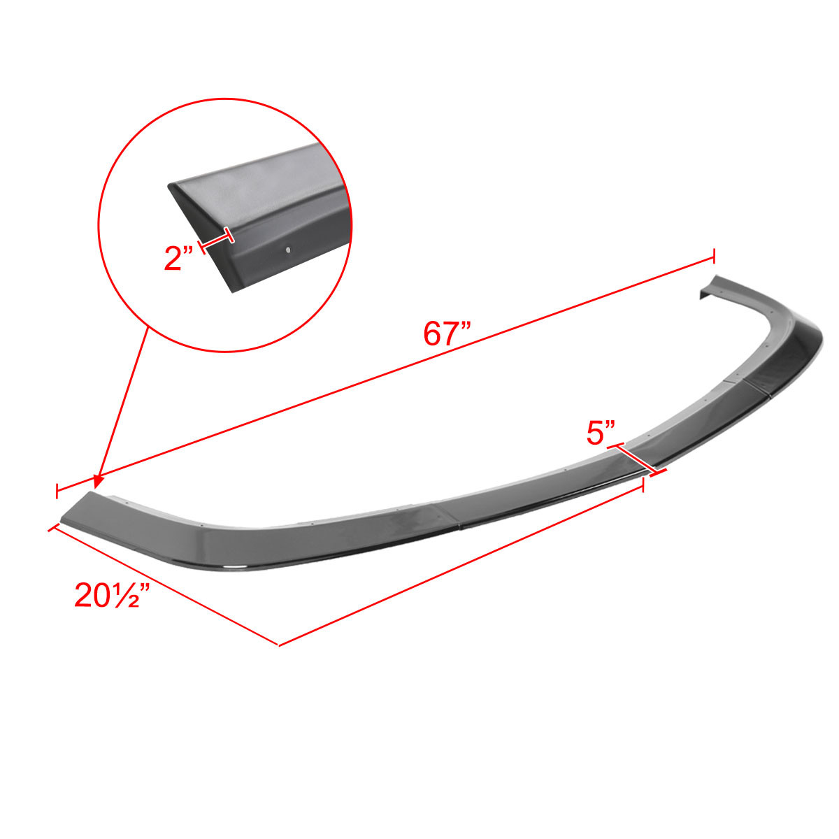 2015-2021 Dodge Challenger SXT Glossy Black 3PC Front Bumper Lip