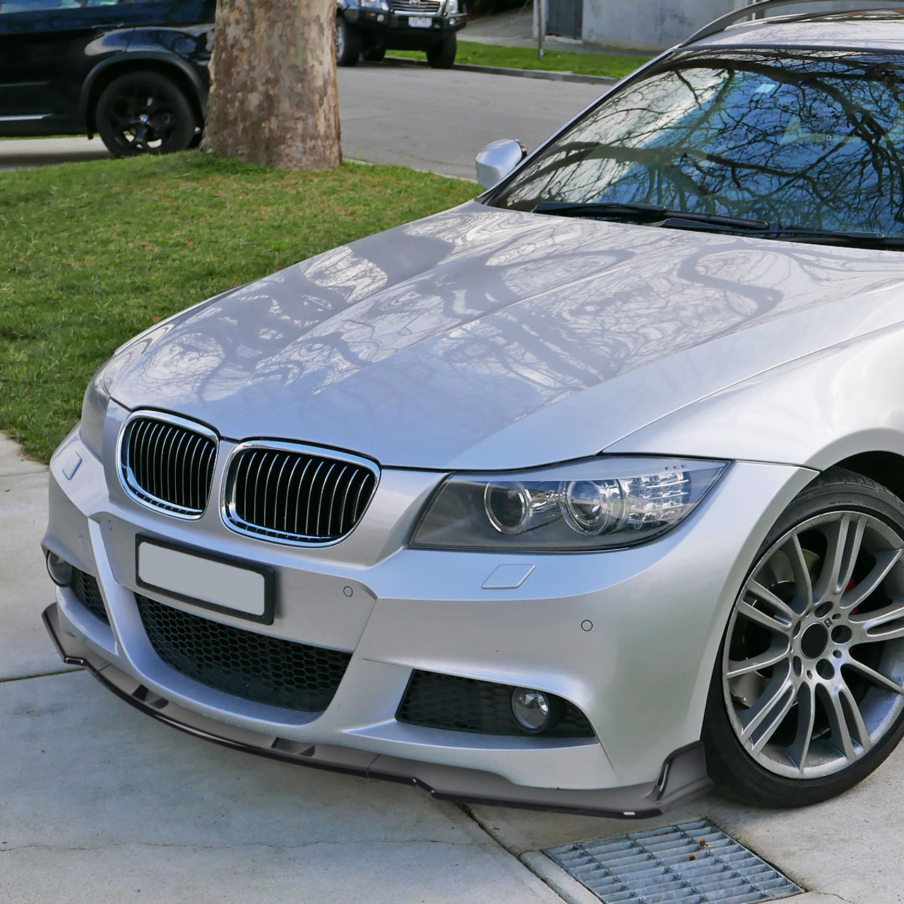 2009-2011 BMW 3 Series E90 Glossy Black 3PC Front Bumper Lip Kit