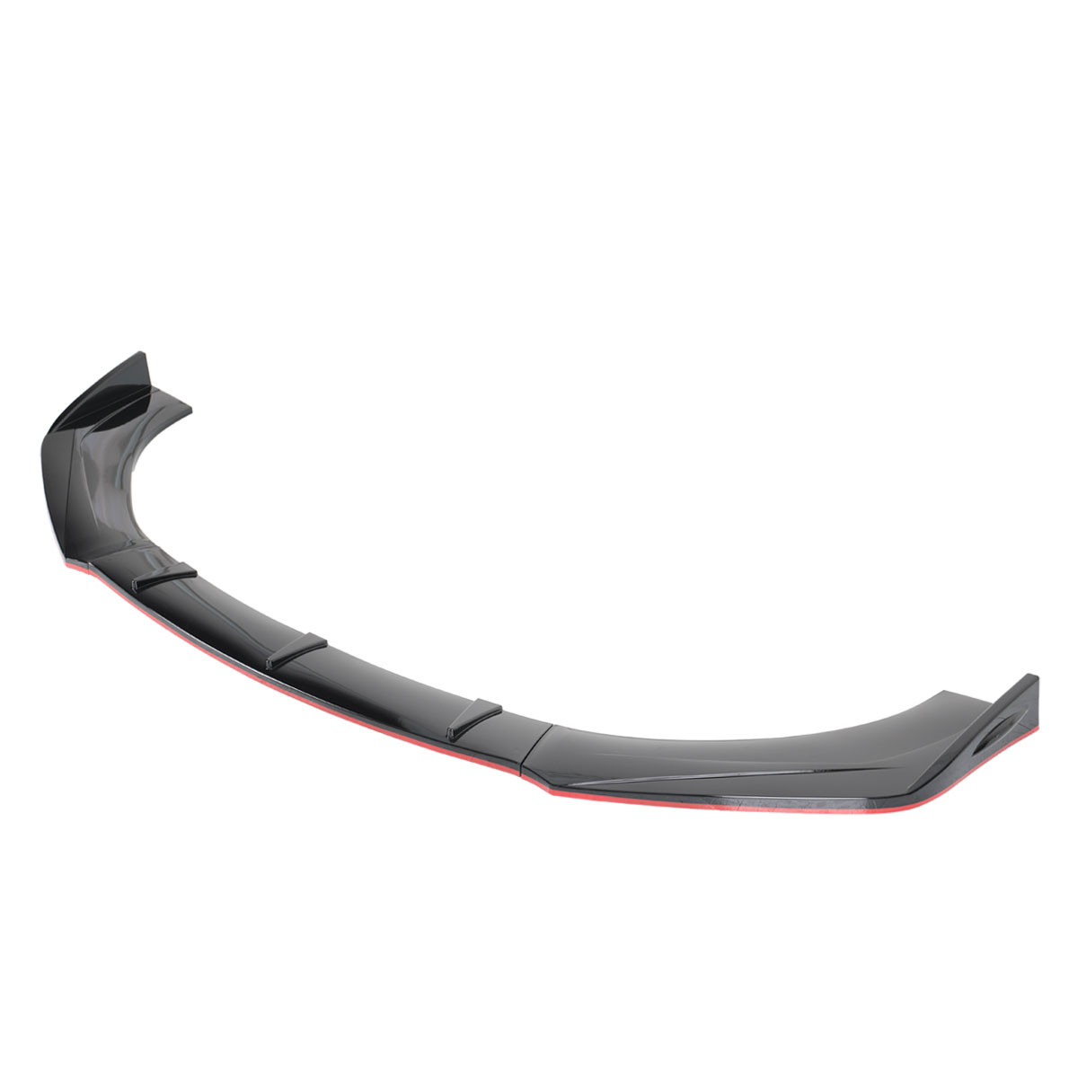 Universal Glossy Black/Red Trim Polypropylene 3PC Bumper Lip Set