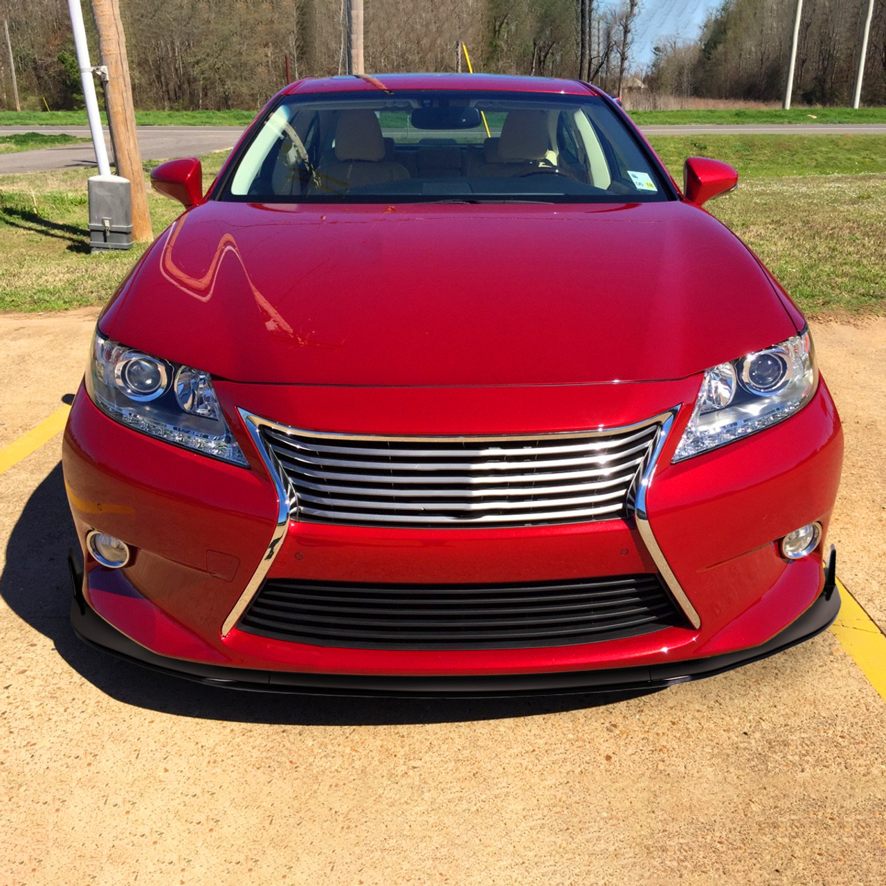 2013-2015 Lexus ES350 Glossy Black 3PC Front Bumper Lip Splitter