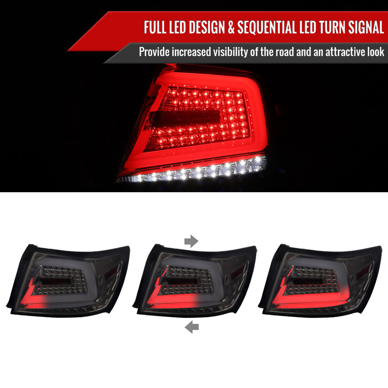 2008-2014 Subaru Impreza WRX/STI LED Sequential Turn Signal Tail