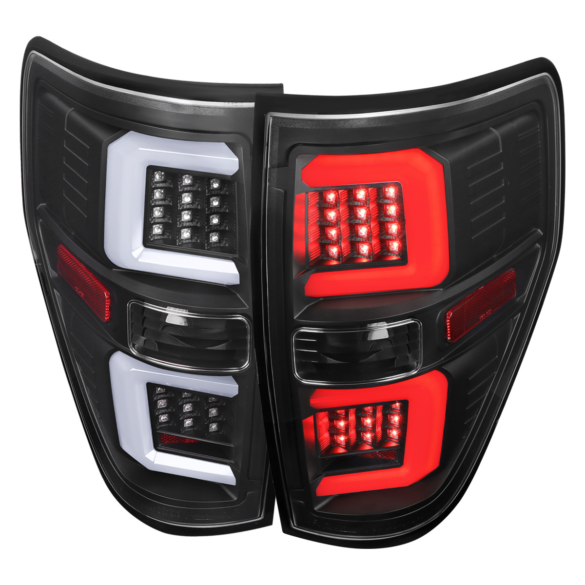 2009-2014 Ford F-150 LED Tail Lights with LED Bar (Matte Black