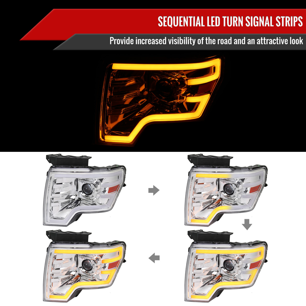 2009-2014 Ford F-150 Switchback Sequential LED Turn Signal