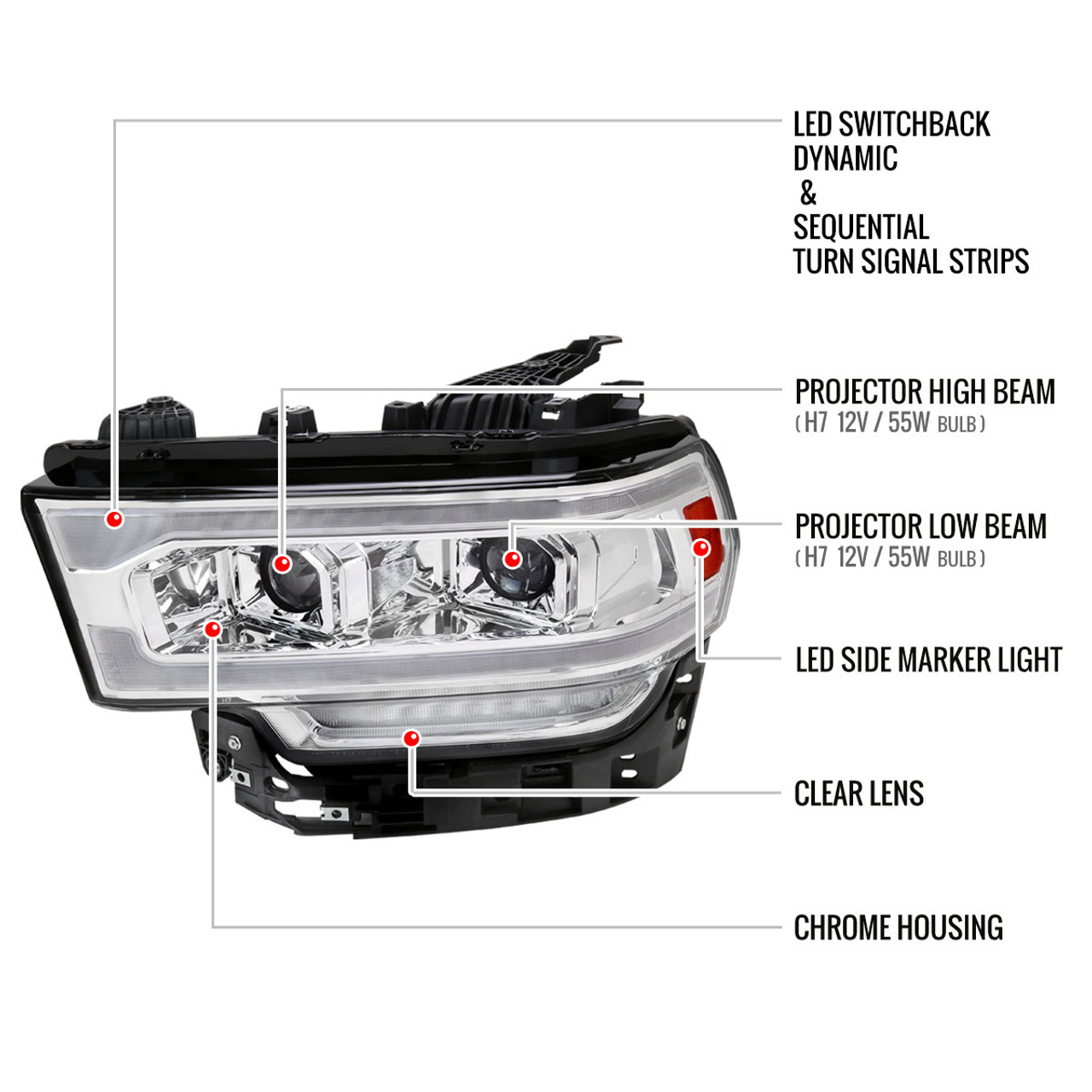 2019-2022 Dodge RAM 2500/3500/4500/5500 Switchback Sequential LED