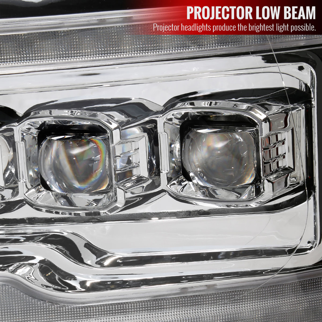 2009-2018 Dodge RAM 1500/2019-2021 RAM Classic/2010-2018 RAM 2500/3500  Switchback Sequential Projector Headlights (White Housing/Clear Lens) -  Spec-D Tuning