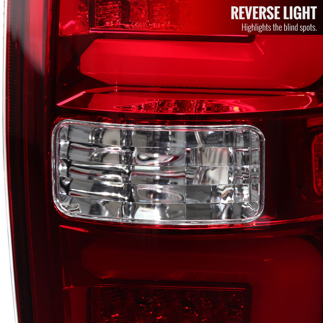 DNA Motoring TL-F15009-LED-RD3D-CH-RD Dual RED LED C-Bar Tail