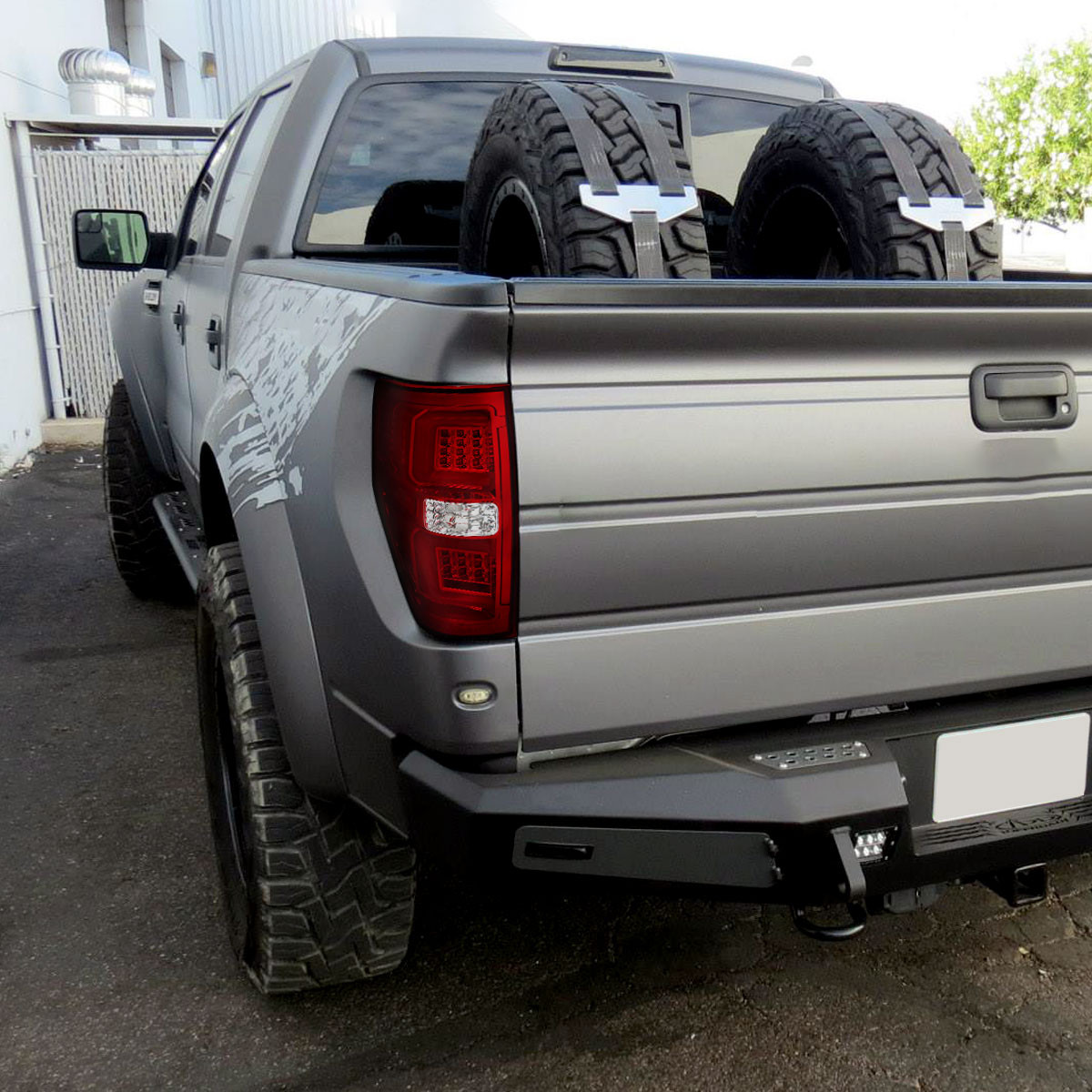 2009-2014 Ford F-150 Red C-Bar LED Tail Lights (Chrome Housing/Red