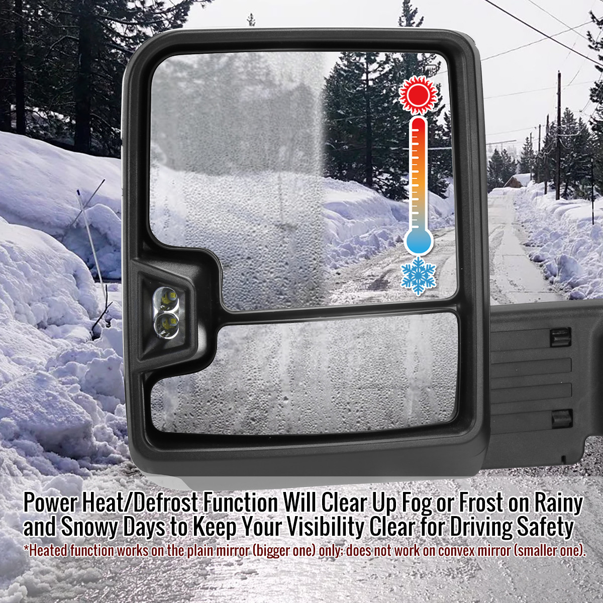 新品未使用ASHBURY SONIC WHITE TRIANGLEスペアレンズ付 2019-2025 Chevrolet Silverado 1500 Power Adjustable, Heated