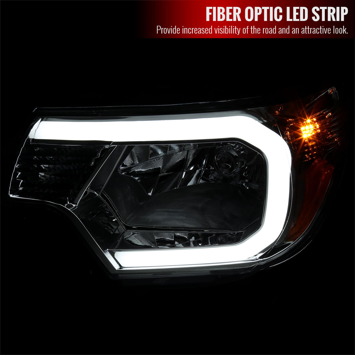 F CARFITTING Fit For 2012-2015 Toyota Tacoma Pair Headlights Chrome Housing Halogen Headlamp No Bulbs F CARFITTING Fit For 2012-2015 Toyota Tacoma Pair Headlights Chrome Housing Halogen Headlamp No Bulbs