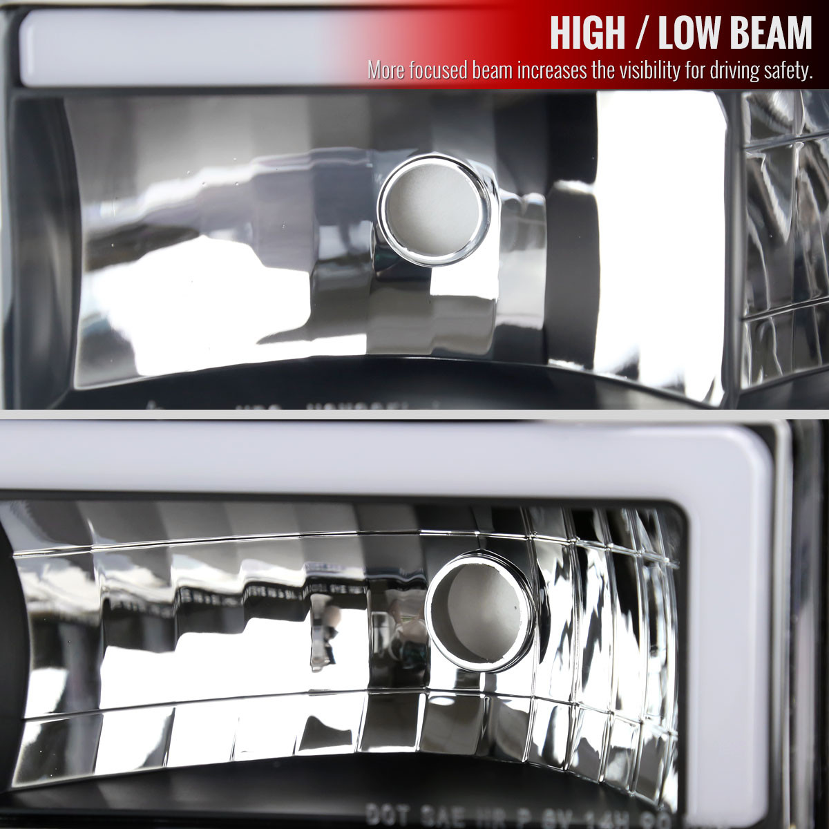 Spec-D Tuning Black LED Tube Headlights + Bumper Lamps For Chevy C1500 Tahoe 1994-1998