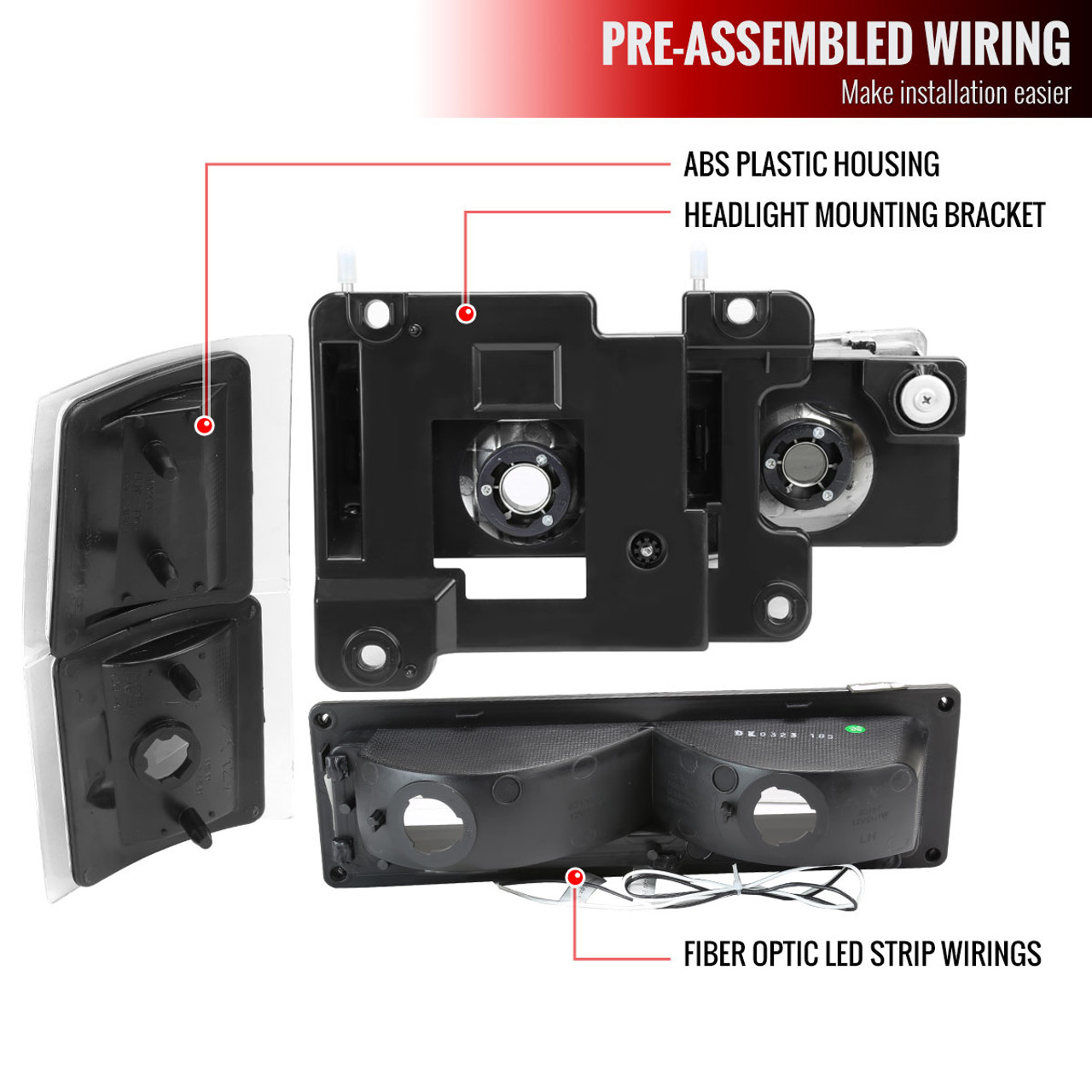 【※テディベア ※】計9点　シャチ柄　黒 Amazon.com: SPEC-D TUNING Black LED Bar Headlights + Bumper