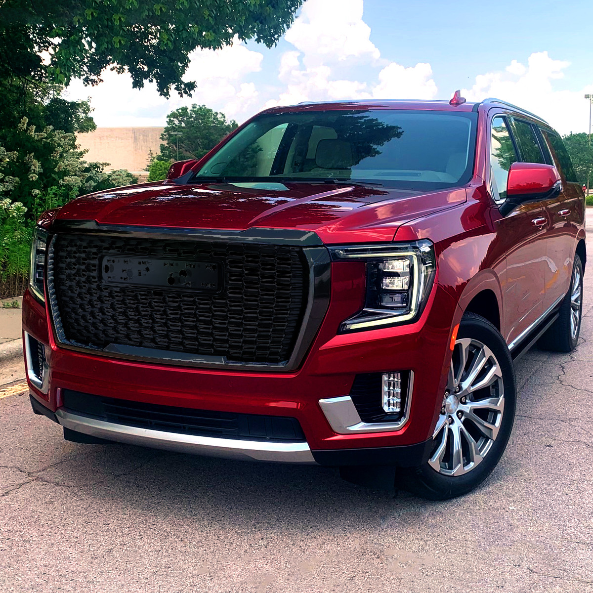 2021-2024 GMC Yukon/Yukon XL 1PC Glossy Black Front Upper Grille