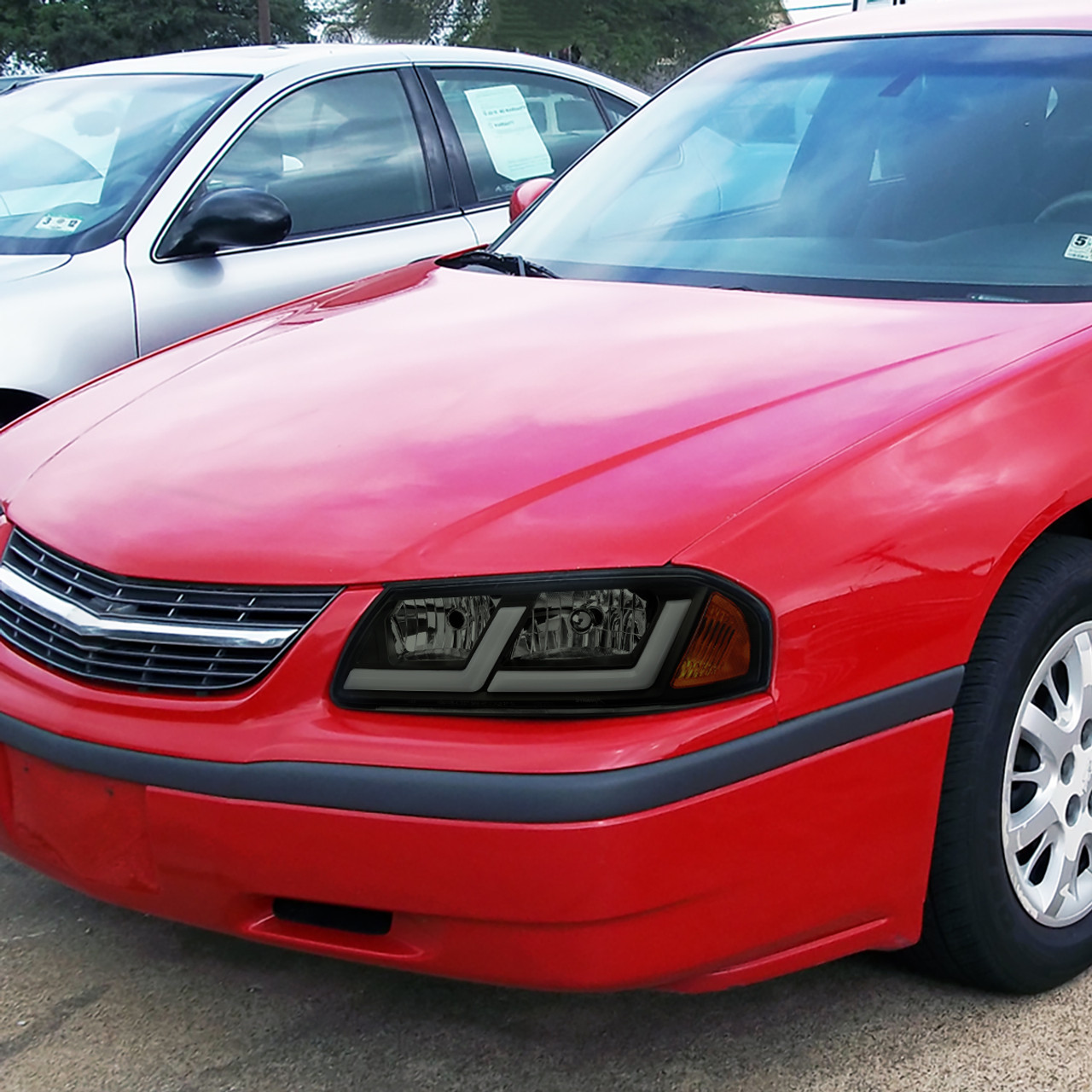 2000-2005 Chevrolet Impala LED Bar Factory Style Headlights (Matte