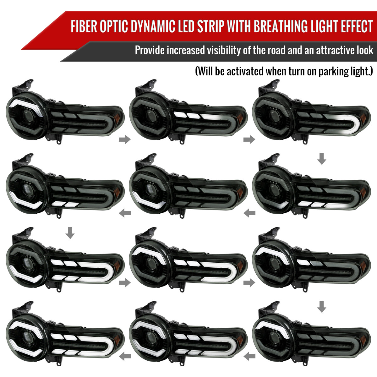 2007-2014 Toyota FJ Cruiser Full LED Projector Headlights with