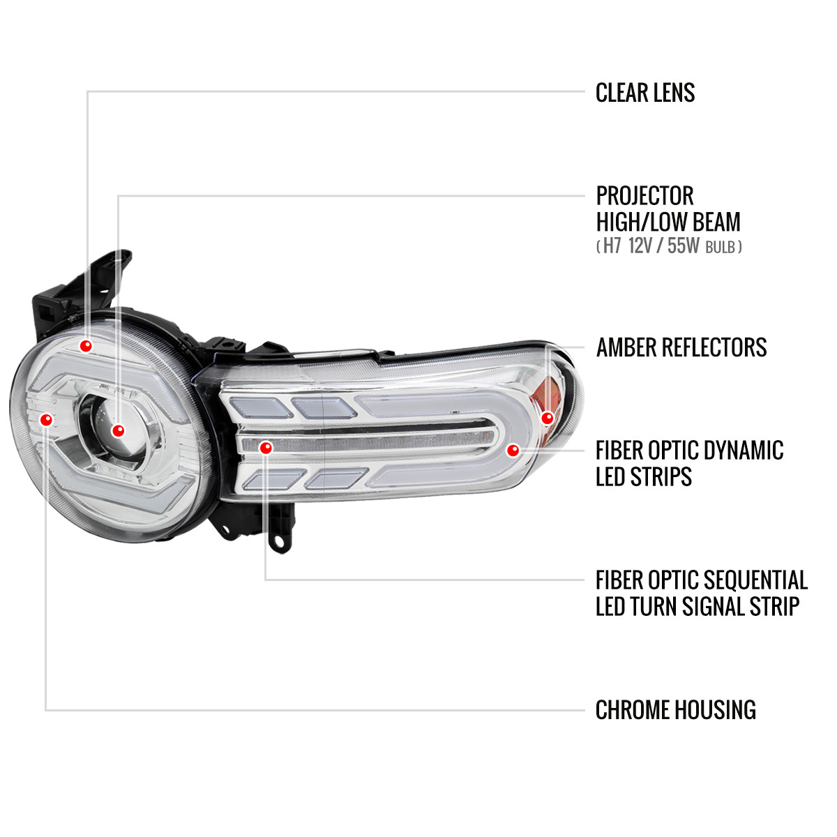 2007-2014 Toyota FJ Cruiser Switchback Sequential Turn Signal