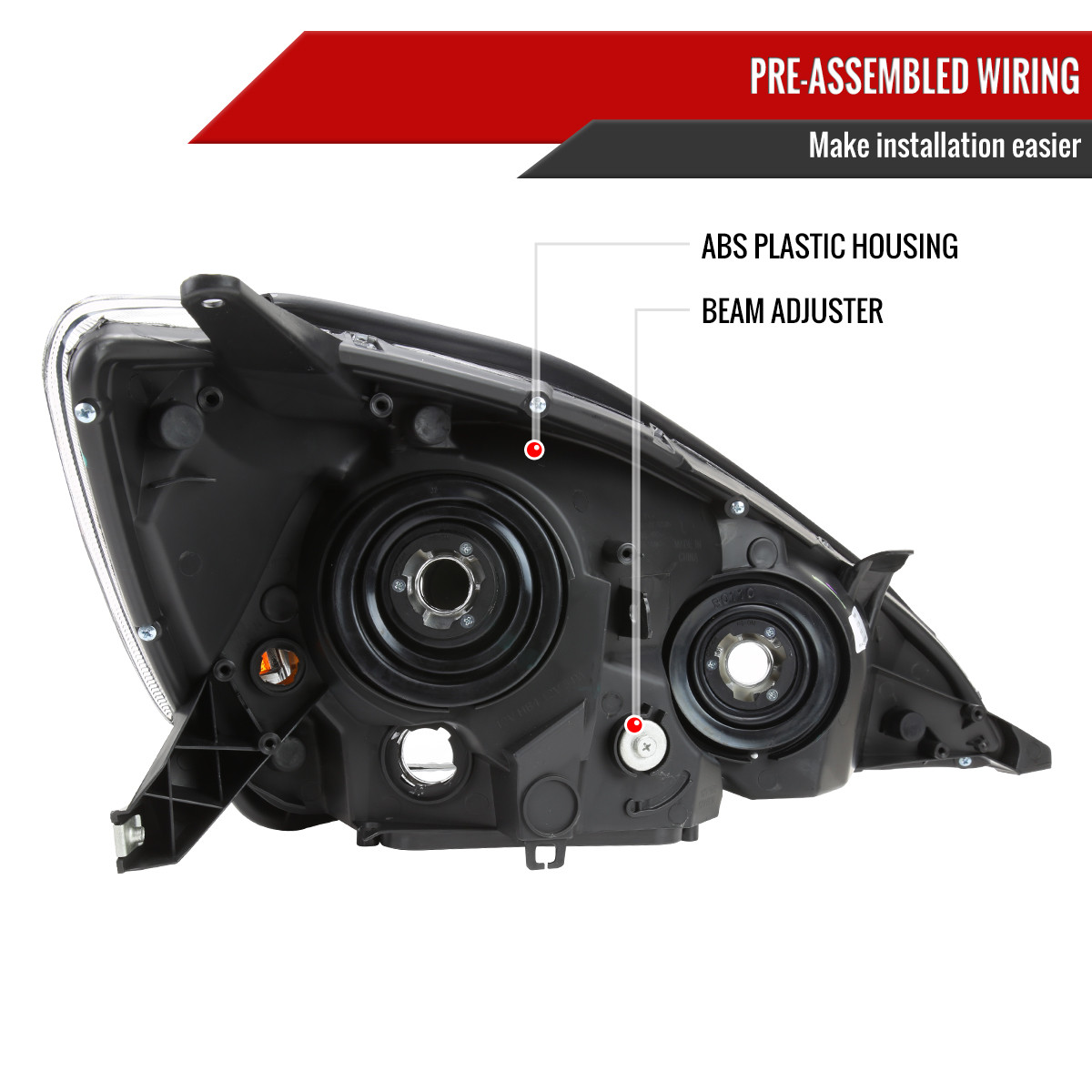 G⇨O@ 2004-2005 Toyota Sienna Factory Style Headlights w/ Amber