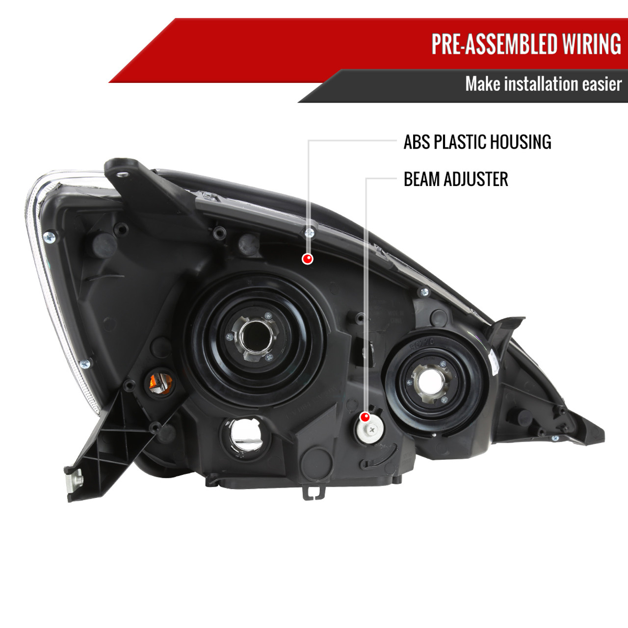 ココ G1740 A2504 A1741-2 K188 2004-2005 Toyota Sienna Factory Style Headlights w/ Amber
