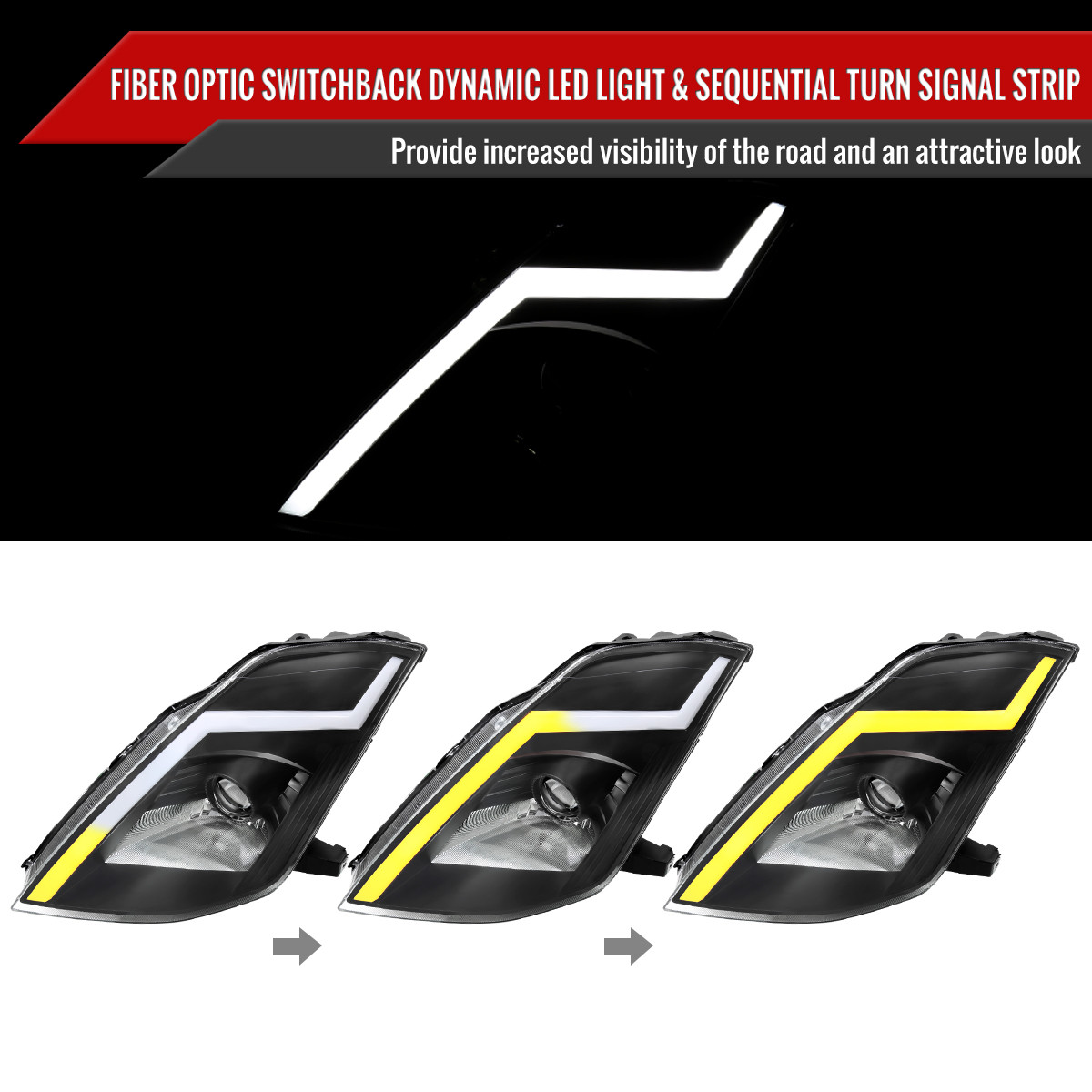 2003-2005 Nissan 350Z Switchback Sequential Turn Signal Animated