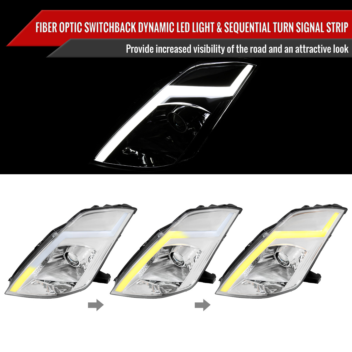 2003-2005 Nissan 350Z Switchback Sequential Turn Signal Animated