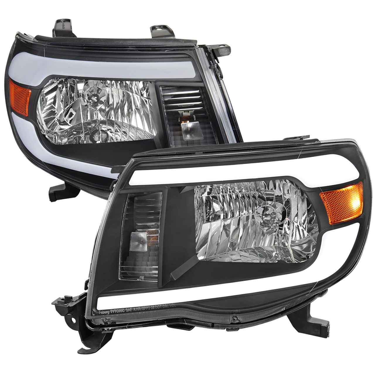 2005-2011 Toyota Tacoma LED Bar Factory Style Headlights (Matte