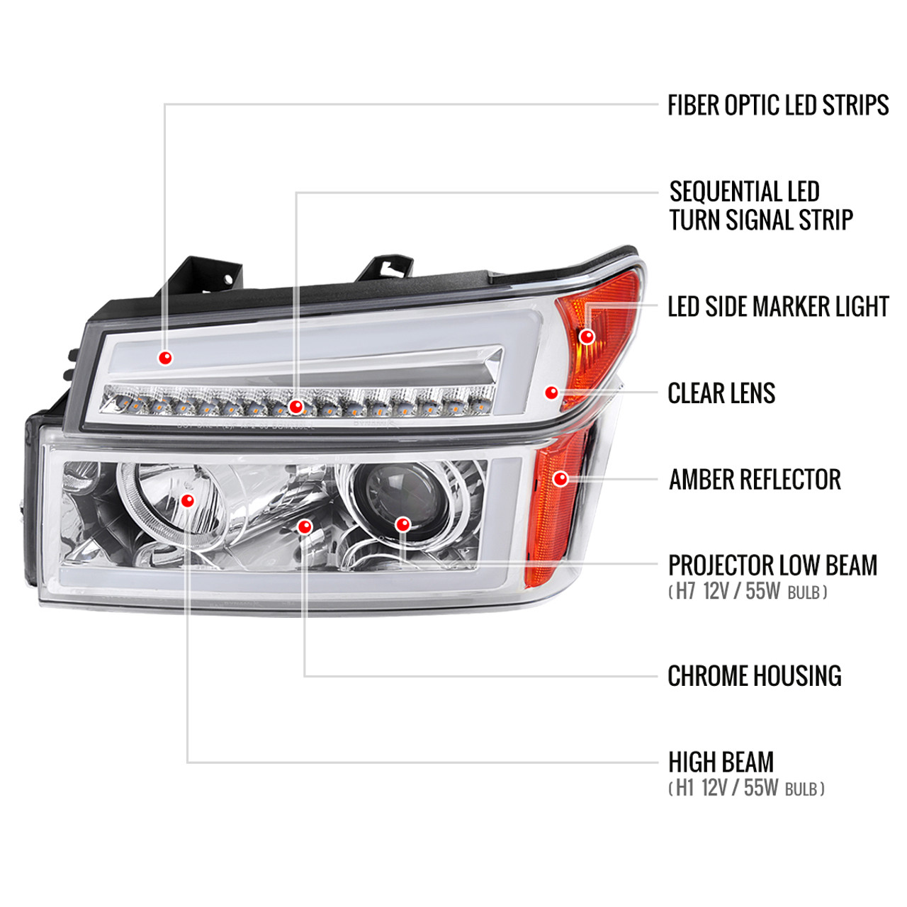 2004-2012 Chevrolet Colorado/GMC Canyon LED Sequential Turn Signal