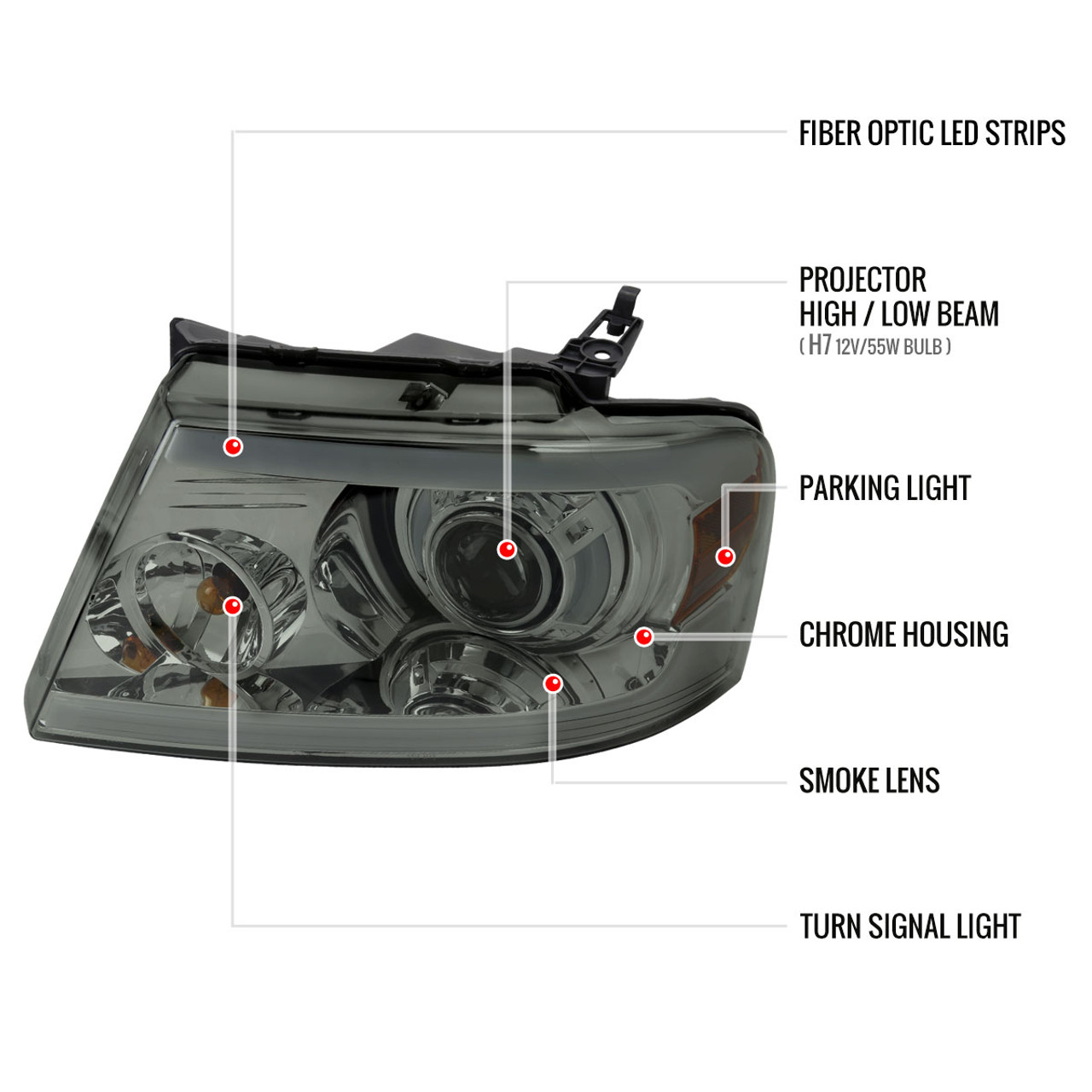 2004-2008 Ford F-150/ 2006-2008 Lincoln Mark LT Projector Style