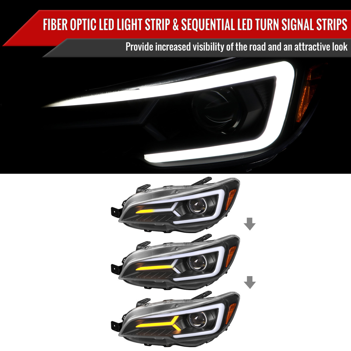 2015-2021 Subaru Impreza WRX/STI LED Bar Sequential Turn Signal