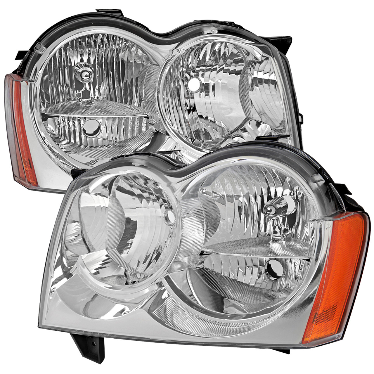 2005-2007 Jeep Grand Cherokee Factory Style Headlights (Chrome