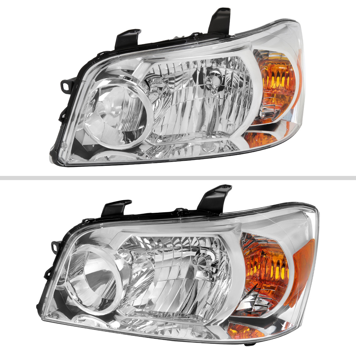 2004-2007 Toyota Highlander Factory Style Headlights (Chrome