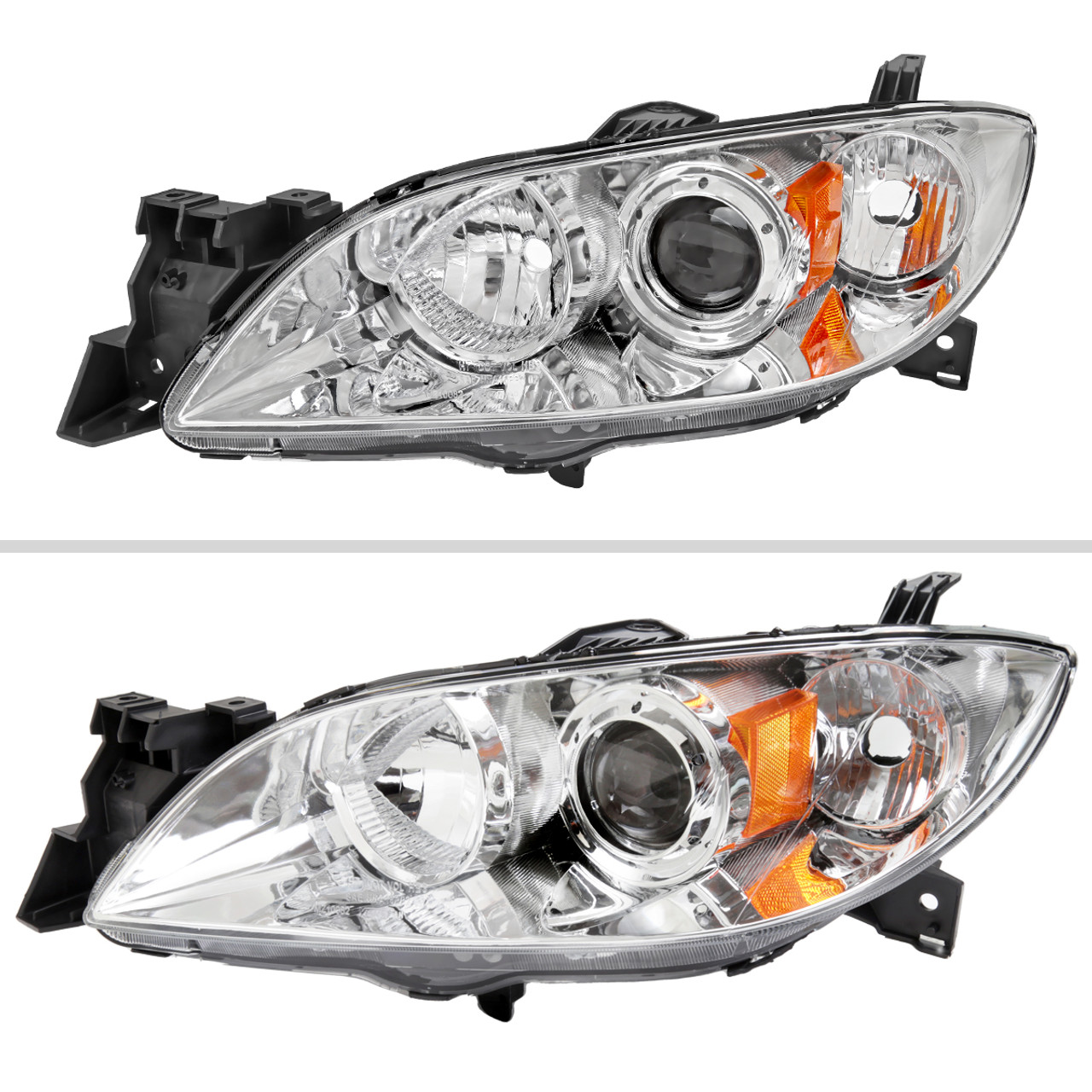 2004-2009 Mazda 3 Sedan Projector Style Headlights (Chrome Housing