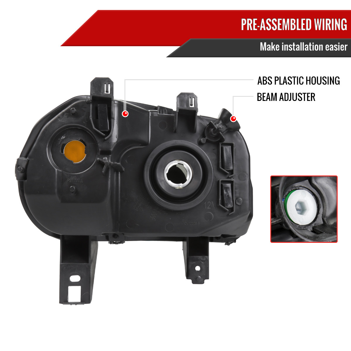 2006-2011 Chevrolet HHR Factory Style Headlights (Matte Black