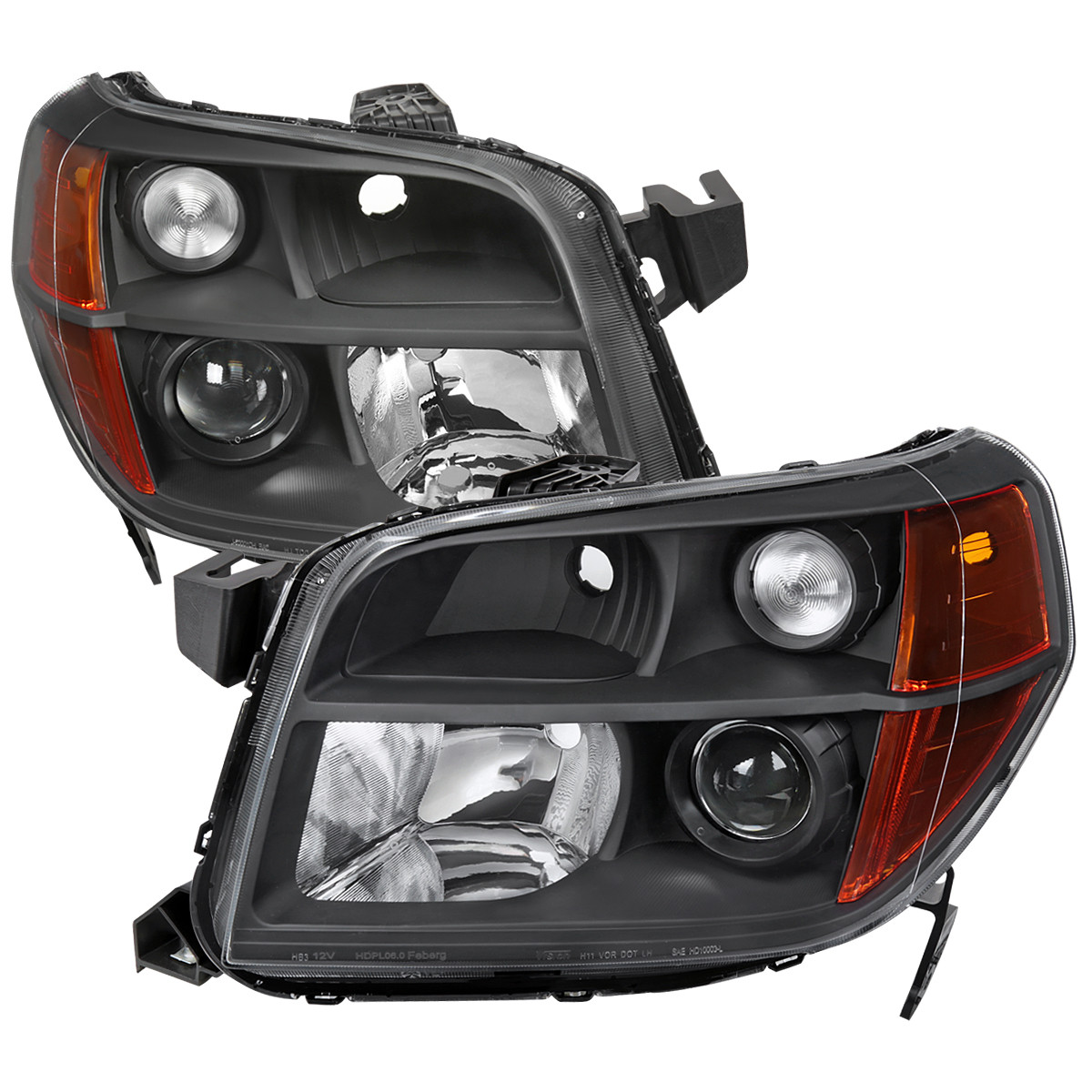 2006-2008 Honda Pilot Projector Style Headlights (Matte Black