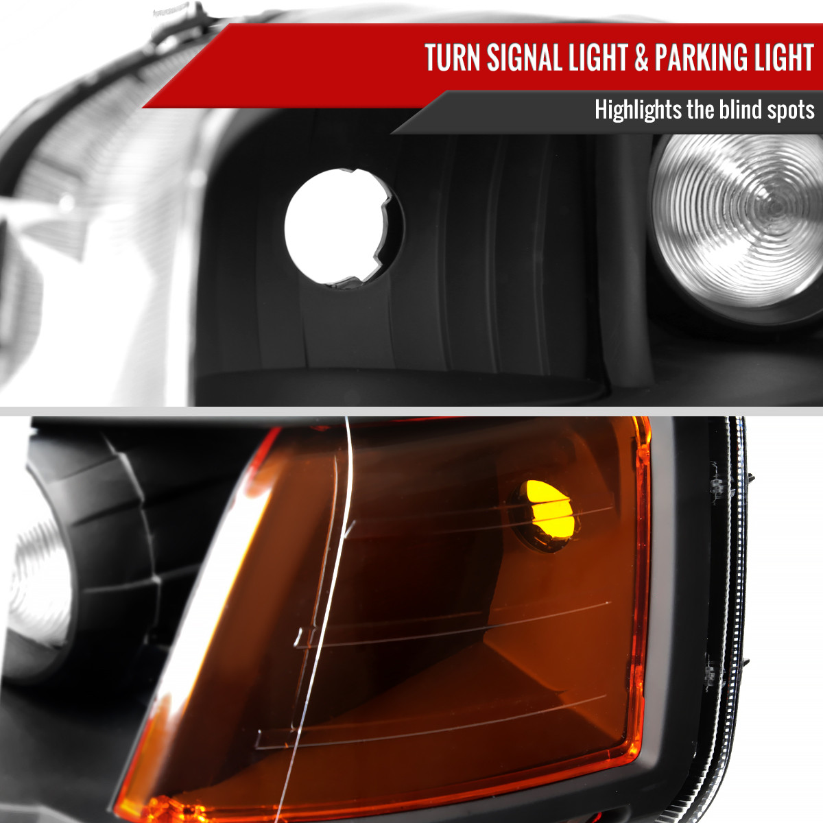 2006-2008 Honda Pilot Projector Style Headlights (Matte Black