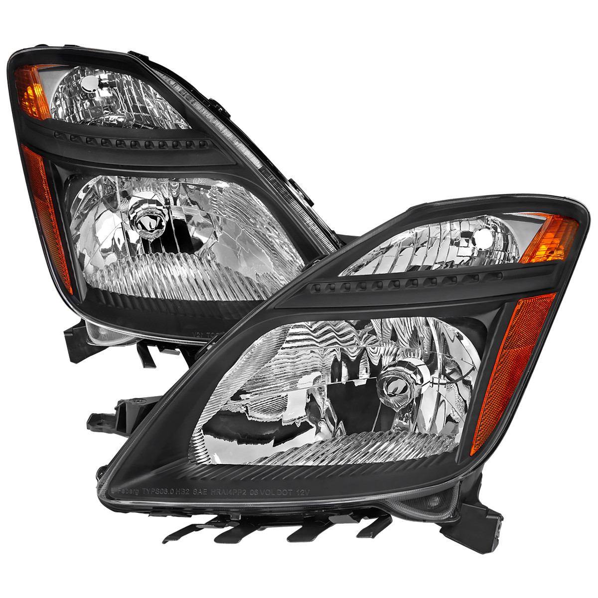 2006-2009 Toyota Prius Factory Style Headlights with Amber