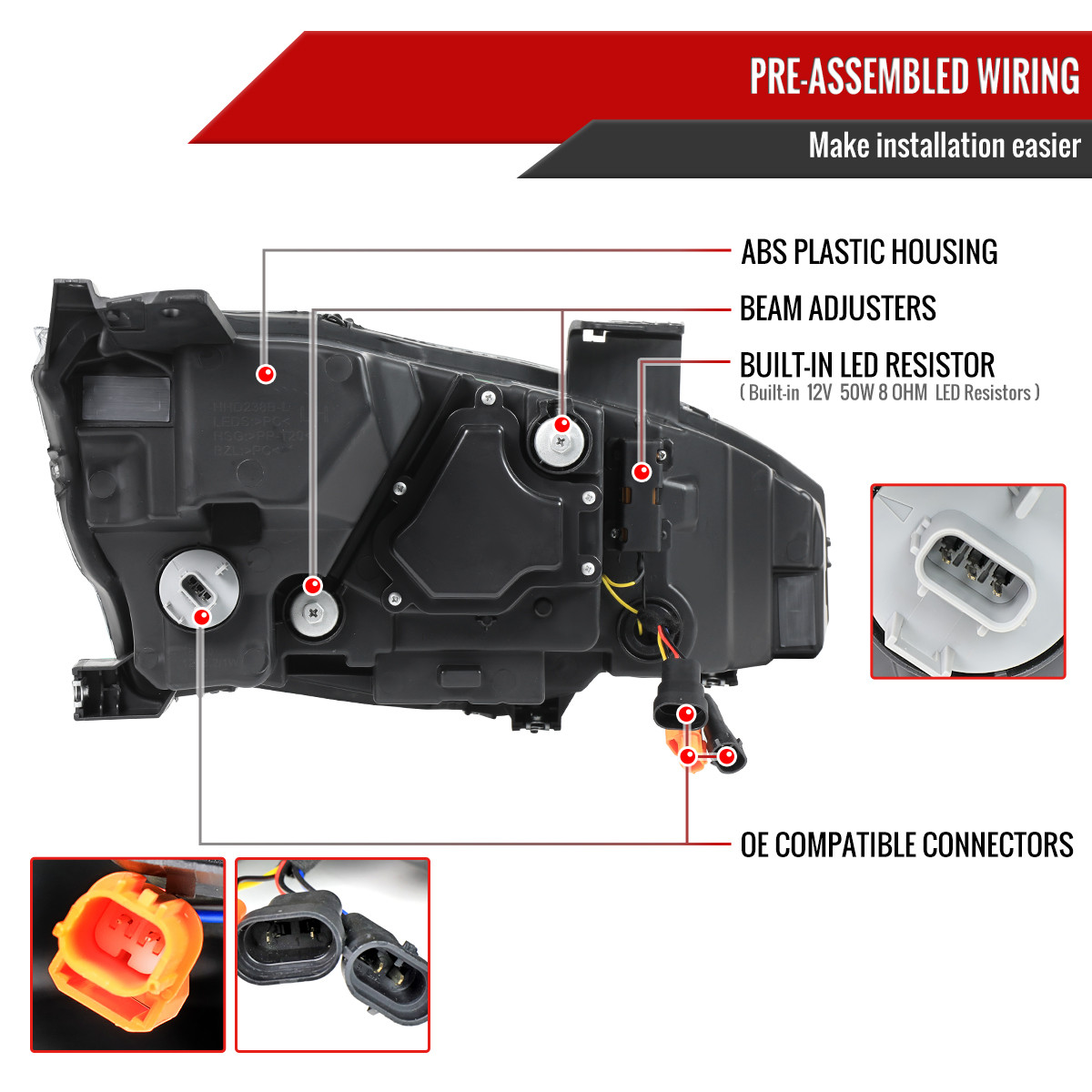 2016-2021 Honda Civic Full LED Projector Headlights w/ Switchback