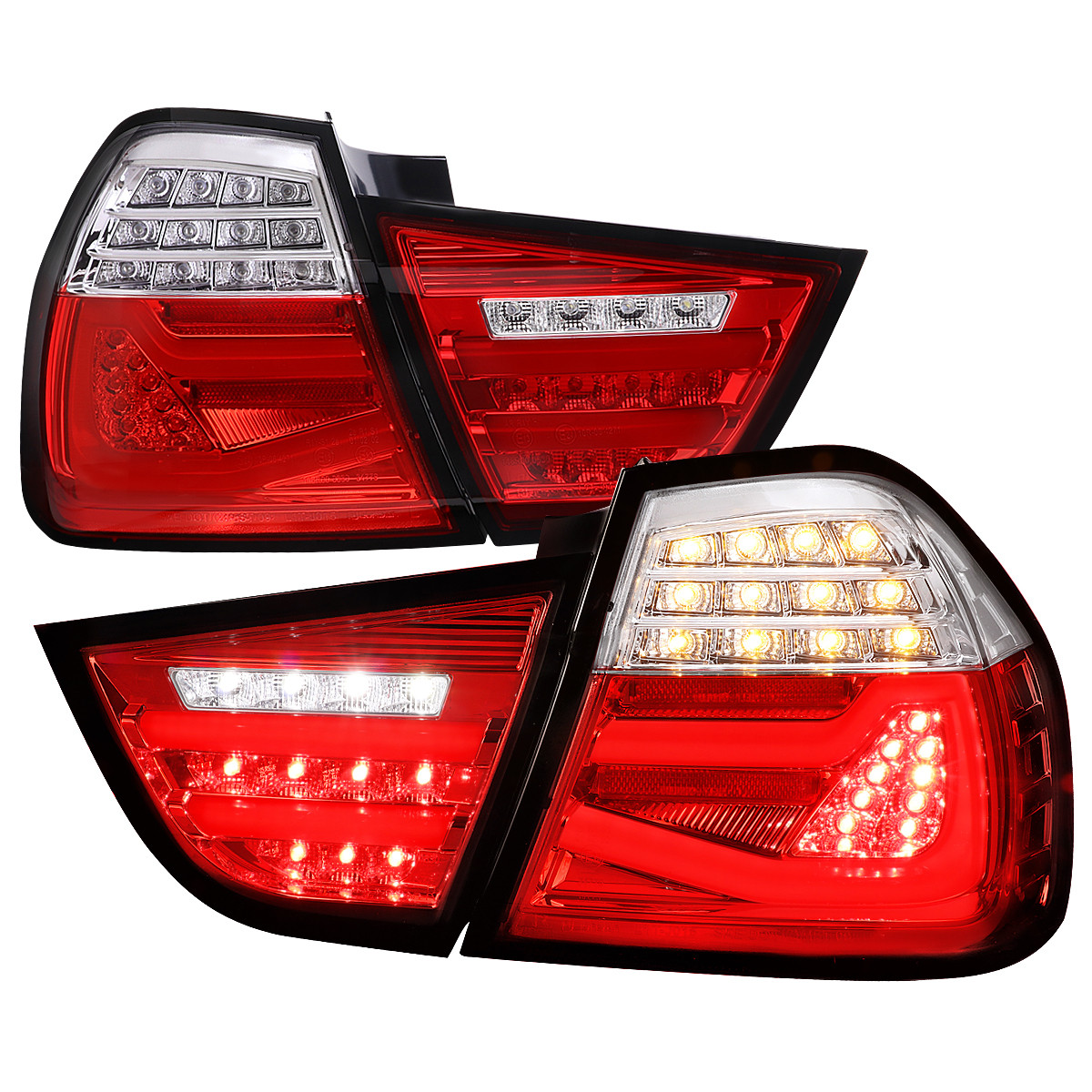 2009-2011 BMW E90 3-Series 4Dr Sedan Red LED Tail Light (Chrome