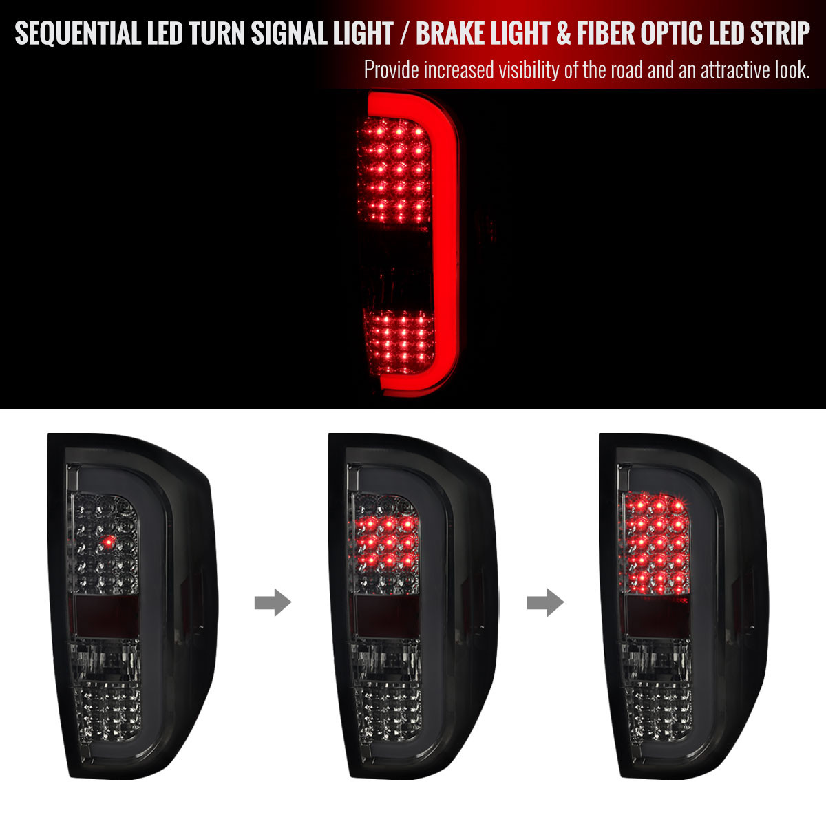 2014-2021 Toyota Tundra Sequential LED Tail Lights (Chrome Housing