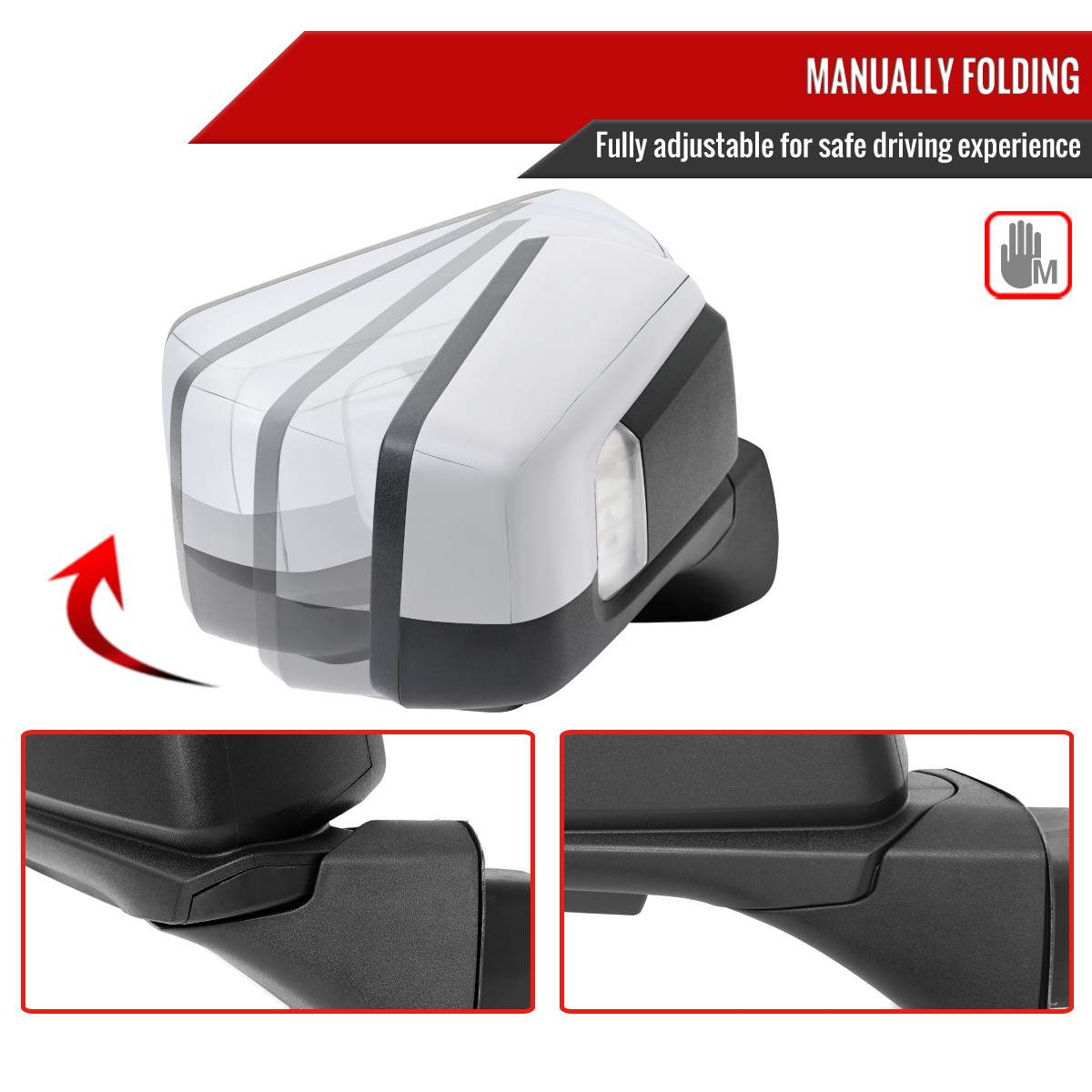 Chevy C-1500スポーツミラー set Mirror Driver Side For 1988-2001 Chevrolet C1500 K1500 C2500 K2500