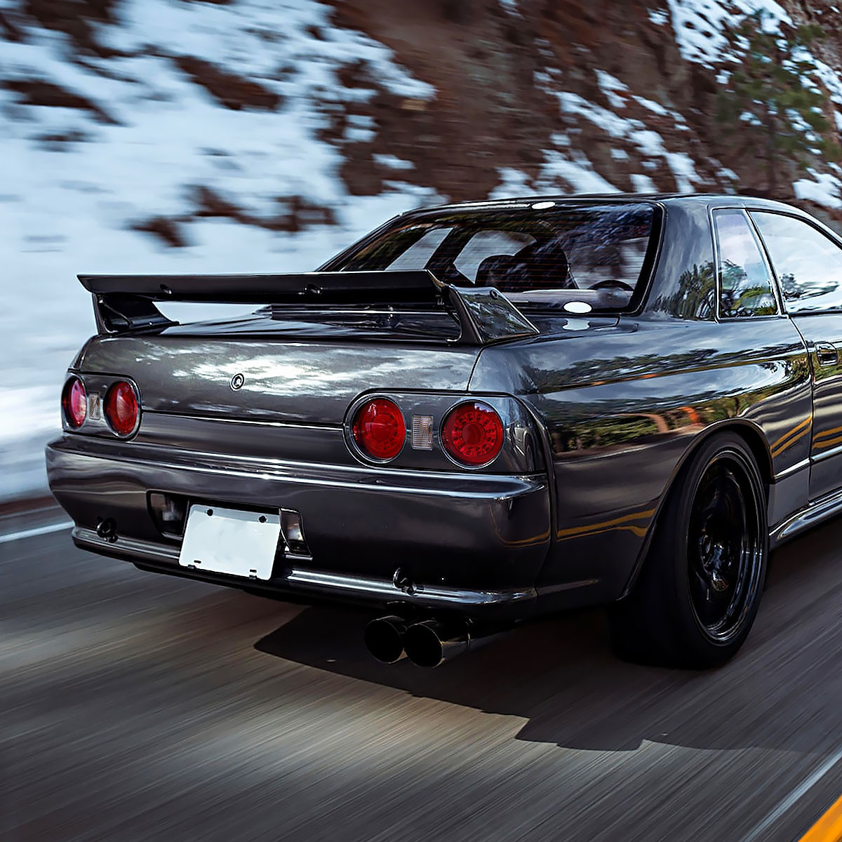 1989-1994 Nissan Skyline GT R32 JDM Red LED Tail Lights (Chrome