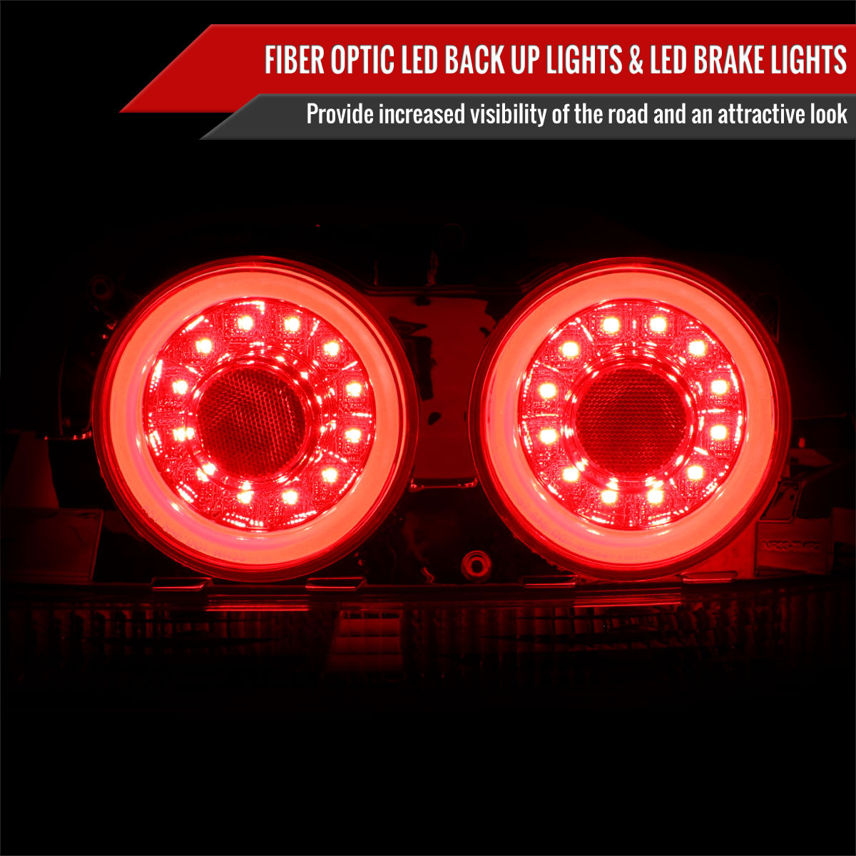 1995-1998 Nissan Skyline GT R33 JDM Red LED Tail Lights (Chrome