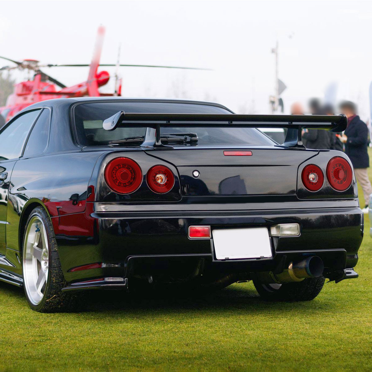1999-2002 Nissan Skyline GT R34 JDM Red LED Tail Lights (Chrome